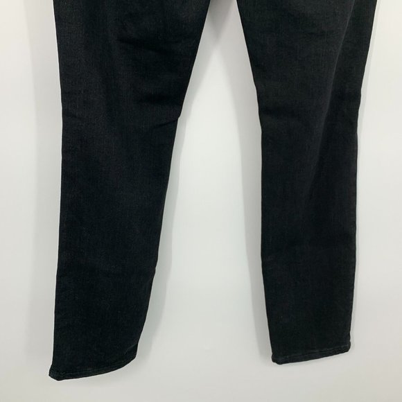 Old Navy Jeans Black High Rise Power Slim Straight Distressed NWT - Picture 7 of 8